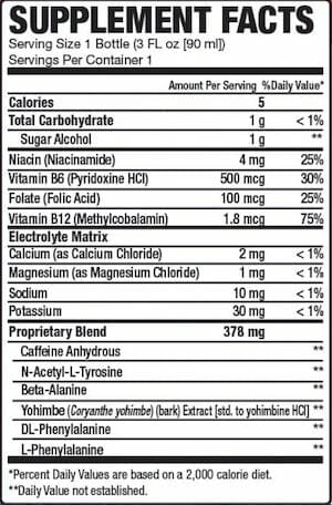 redline energy drink nutrition facts